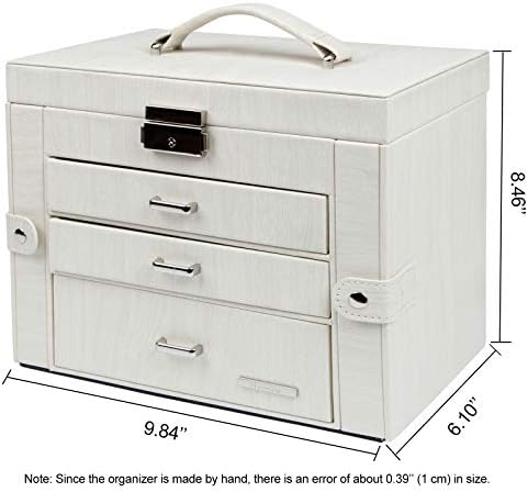 Комплект Кутии за бижута Homde: Бял ковчег за бижута + Стъклен ковчег за бижута