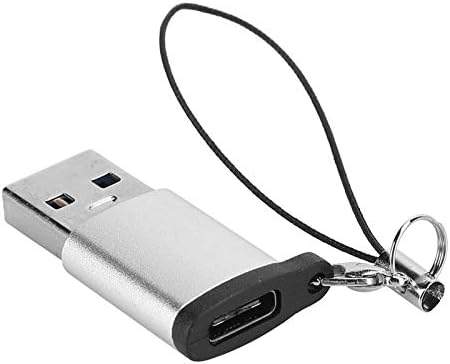 Demeras 3ШТ Адаптер Type鈥慍 Жена-USB Мъжки Type C-A USB Конвертор USB3.0 Адаптер с Каишка C USB Адаптер (Сребрист)