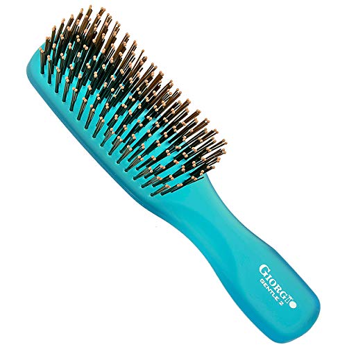 Giorgio GION2B Неонова Синя 6,25 инчов четка за коса Нежно Докосване Detangler за мъже, Жени и Деца. Мека четина за чувствителна