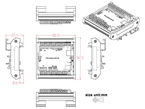 Електроника-Модул адаптер на Винт клеммной подложки за монтаж на DIN-шина в салона, за Arduino UNO R3.