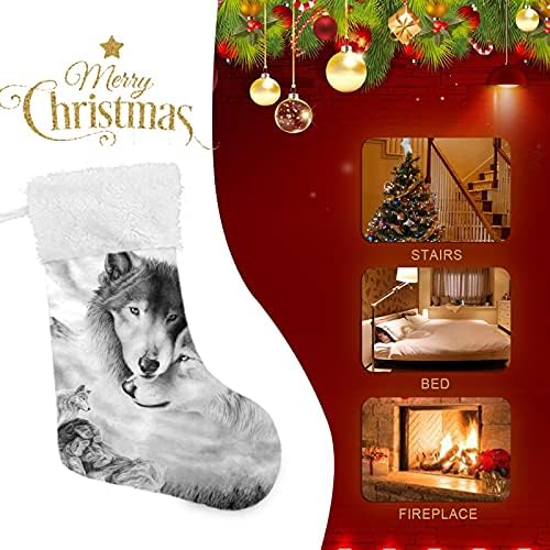Коледни Чорапи xigua 3D Wolf 17,7 См, Подарък-ленти за Официални Празнични Украси, Декорации (1 опаковка)