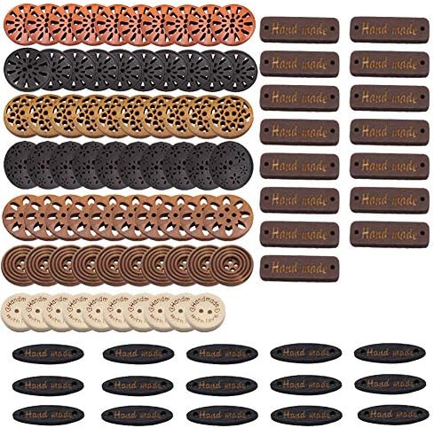 100 бр дървени копчета разнообразни дърво, черен, кафяв, бежов 4 дупки смесени шевни изкуство, занаят САМ доставя комплекти