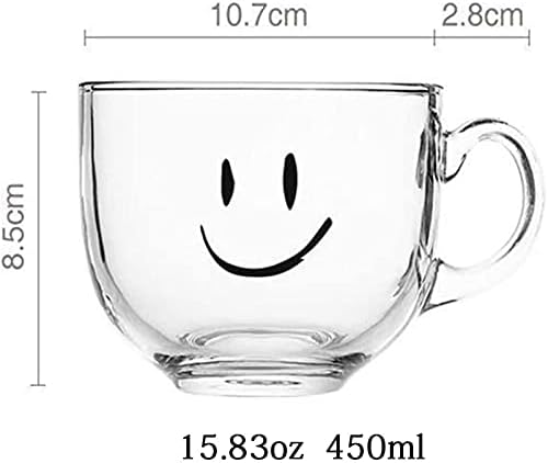 MGOR Прости Творчески Прозрачни Чаши, 15,21 унция / 450 мл, Чаша за мляко, Чаши за Кафе, Бира, Чаши за вода, Чаши за шейкове,
