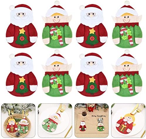 Декор на Масата за Хранене UPKOCH12PCS Коледен Cartoony Торбичка Коледен Творчески Притежателя на Съдове, Кутии За Съхранение