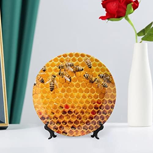 Кошер Пчелите Забавно Декоративна Чиния от Костен Порцелан Кръгли Керамични Плочи плавателни съдове с Поставка за Дисплей