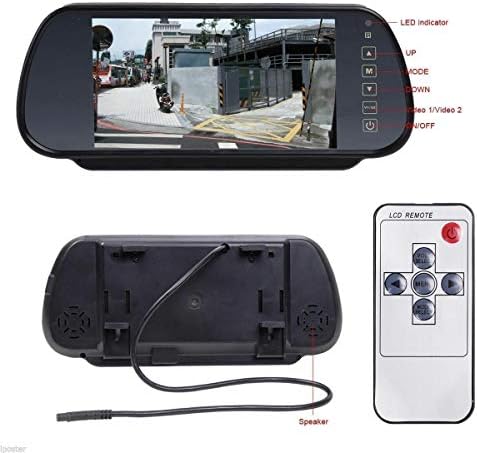 PONPY 7 TFT Цветен LCD екран 2 Видеовхода Авто Огледален Монитор за Обратно виждане Автомобилен Паркинг Огледален