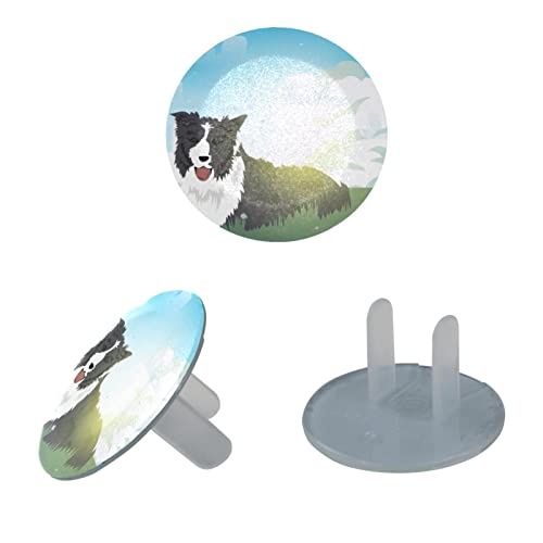Капачки за ключове за кучета Border Colie 12 Бр. - Защитни капачки за контакти, за деца – Здрави и устойчиви – Лесно да защитават вашите контакти от деца