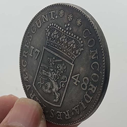 1748 Блуждающая монета Короната Месинг стара сребърен медал са подбрани монета 41 мм медни сребърна монета възпоменателна