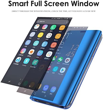 Седалките Shinetop за Samsung Galaxy S9 Plus (2018) Луксозен Умен Огледален калъф с прозрачен прозорец, Метално Галванично покритие, КОМПЮТЪР, флип-надолу Поставка-Фолио, калъф за т