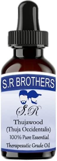 S. R Brothers Thuja occidentalis (Thuja Occidentalis) Чисто и Натурално Етерично масло Терапевтичен клас с Капкомер