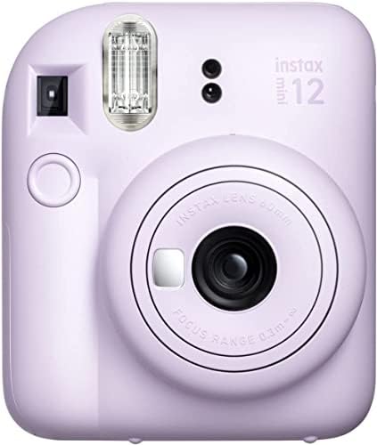 Фотоапарат непосредствена печат Fujifilm Instax Mini 12 лилаво-виолетово + комплект филм Fuji Instax Value Pack (40 листа) + комплект аксесоари за затвора, включително. Съвместим калъф з?