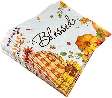 100 Опаковки Хартиени Салфетки за Деня на Благодарността за Деня на Благодарността, Венчавка приятели, Благодарност,