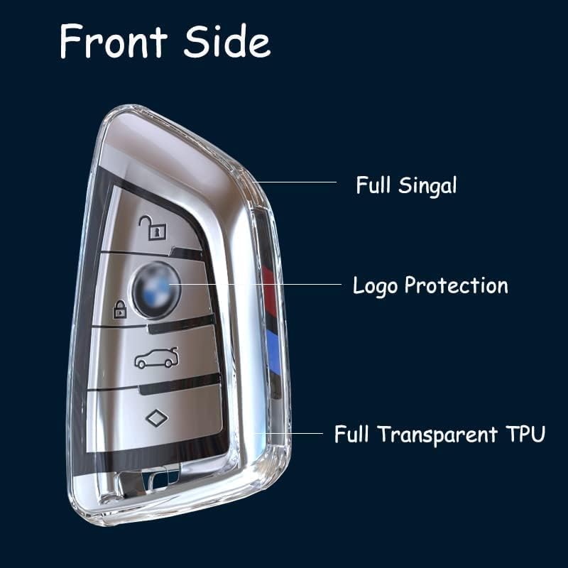 IUIU за BMW Калъф-ключодържател Прозрачен, Премиум Мек Калъф-ключодържател с пълна защита за BMW 1 2 3 5 6 Серия, X1 X2