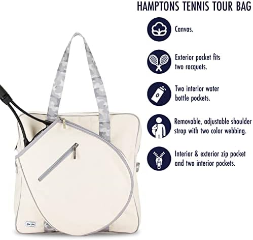 Чанта за тенис турне Ame & Lulu Хамптън - Подвижни, Регулируеми колани - Външен джоб за две ракети