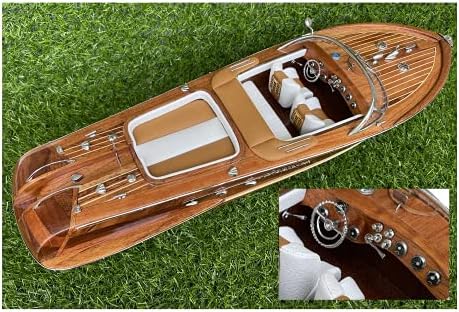 vinatimes Дървена Италианска Статия Лодка Модел 2153 см По Събиране на Ръчно изработени Луксозен Подарък Декор на Домашен