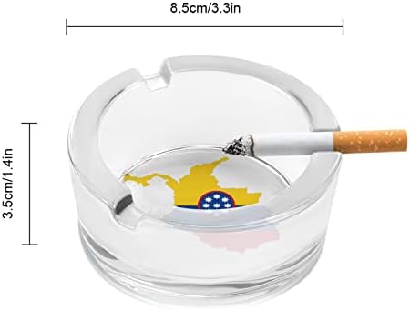 Флаг Карта Колумбия Кръгли Стъклени Пепелници Титуляр за Портсигара Скъпа Пепелник За Пушачи