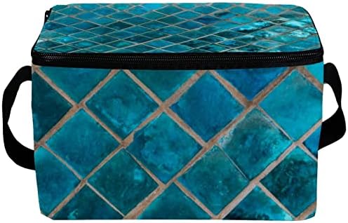Дамски Чанта за обяд GUEROTKR, Кутия за Обяд за мъже, Дамски Кутия за Обяд, абстрактен модел под формата на решетка от синя риба везни