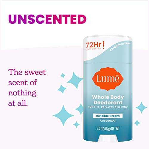 Дезодорант за цялото тяло Lume - Невидима крем пръчка - 72 часа за контрол на мирис - Не съдържа алуминий, сода за