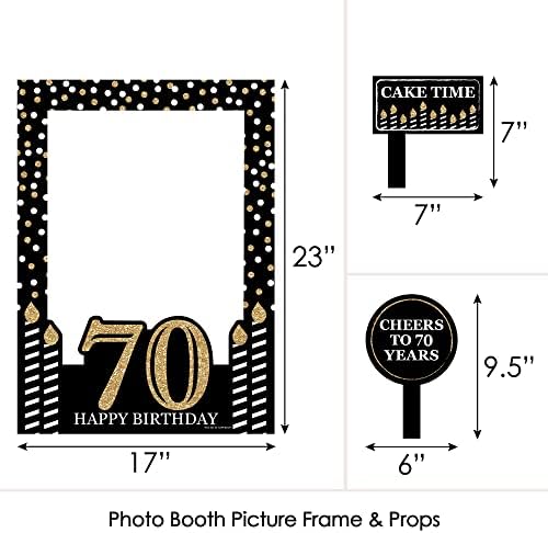 Възрастен 70-тия рожден ден - Златен - Рамка за Селфи-Фотобудки за парти по случай рождения Ден и Реквизит - Отпечатани на