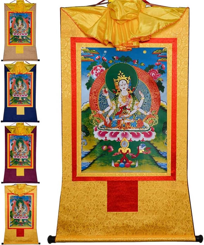 Гандханра Усниса Vijaya Дхарани (Дхарани Великолепна победа в Короната на Буда), Тибетски живопис Тханка, Будистка брокат Тханка, Гоблен на Буда с Преобръщане