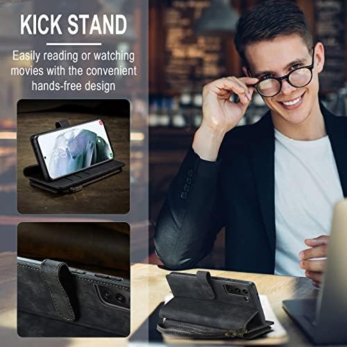 Asuwish Калъф за телефон Samsung Galaxy S22 5G Чанта-портфейл и Защитно фолио за екран от закалено Стъкло,