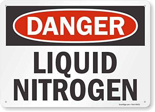 Знак SmartSign Опасността от течен азот | Пластмаса 10 x 14 инча