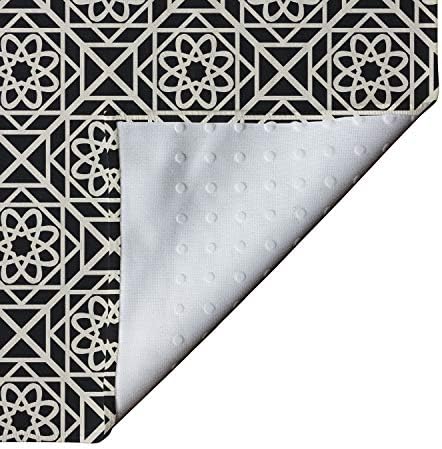 Кърпа Ambesonne Марокански килимче за Йога, Цветен Геометрична Фигура в модерен ориенталски стил, в Класически Цветове,