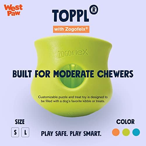Комплект играчки за кучета WEST PAW Zogoflex Toppl с Seaflex Snorkl & Sailz Flying Disc – Пъзел игра за да раздадат лакомство за кучета – Съдържа трохи, екстри – перфектен за грызения, извли