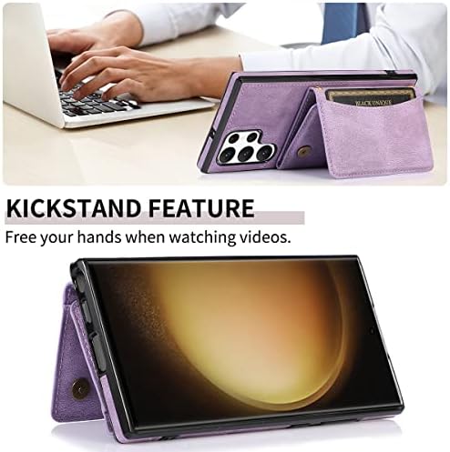 Дизайн NKECXKJ за Samsung Galaxy S23 Ултра Чанта-портфейл със Защитата на екран от Закалено Стъкло, Изкуствена Кожа, Слот за кредитни карти, Калъфи за телефон, Стойка, устойчив ?