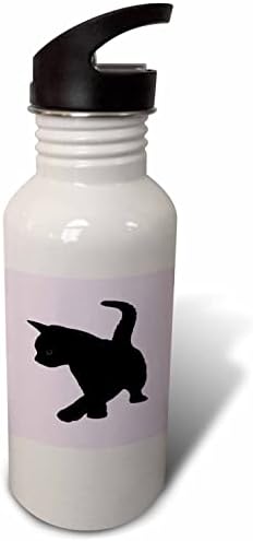 3dRose Сладко Бебе Силует на Черна Котка С бутылочками за вода в опашката (wb_357263_2)