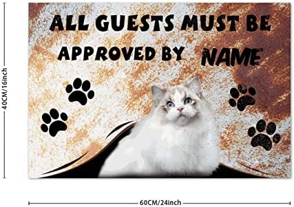 Всички гости Трябва да Бъдат одобрени от Входа в зоната с назъбвания за котки Отпечатъци котешки лапи Изтривалки от Кокос койры да изсъхне Бързо Подарък за домашни
