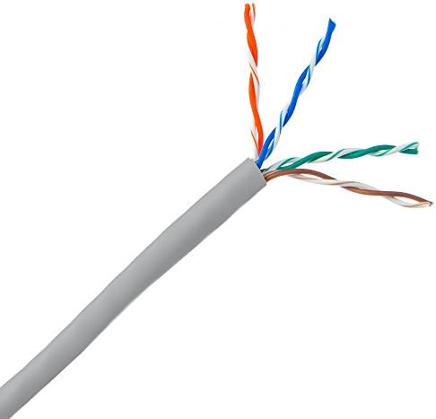 Кабел ACL Cat5e Ethernet с дължина 1000 Метра, Блокирани, UTP (Неекранирана Усукана двойка), Разтегателен, Сив,