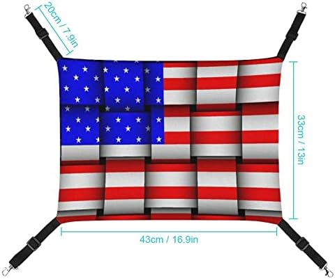 Американски флаг (3) Мини-Хамак за домашни любимци, Подвесная Меко Легло за домашни любимци, с Регулиращи се Презрамки и куки Хамак за домашни любимци