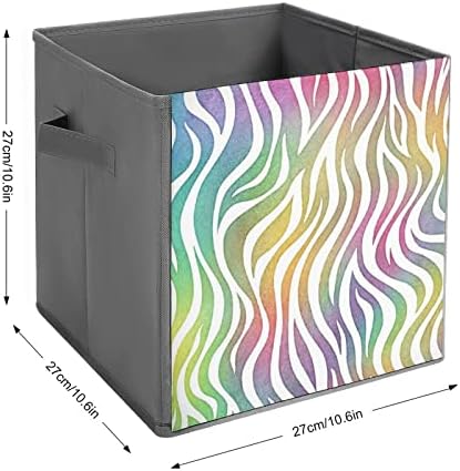 Сгъваема Кутия За Съхранение на Кубчета Тъкан с Шарките на Ириса Зебра, 11-Инчови Сгъваеми Кутии За Съхранение с Дръжки