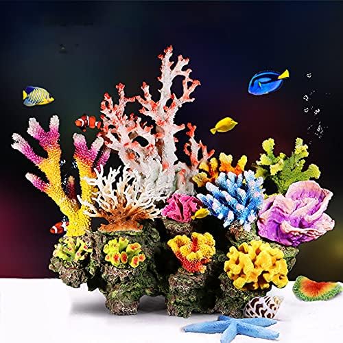 Големият Коралов риф от изкуствена смола Ebrima, Изкуствен Коралов риф, Украсени с Разноцветни Аквариуми с Бяла вода, Резервоари