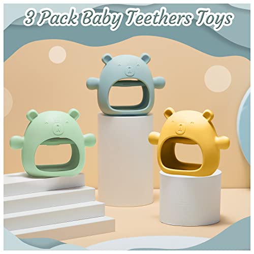 3 Опаковки на детски играчки за никнене на млечни зъби за деца над 6 месеца, играчка за никнене на млечни зъби, силиконова