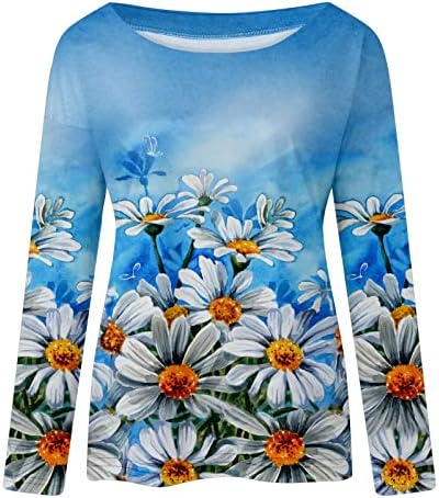 Malbaba/ Дамски Модни Блузи Оверсайз, Всекидневни Пуловер с Флорални Принтом в цвят Блок, на Есенно-Зимния Casual