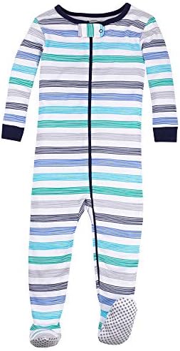 Пижама-стретчи LAMAZE Boys от Суперчешеного естествен памук върху крака, Цели, за бебета и деца, с Цип, 1 Опаковка