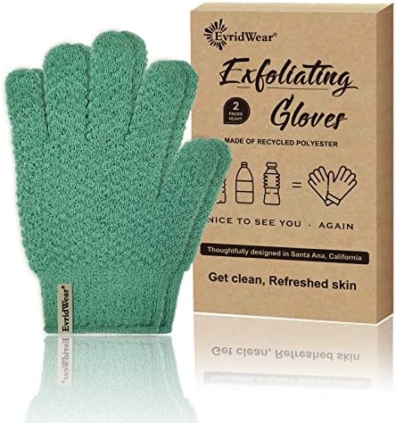 Екологично Чисти Хавлиени ръкавици Evridwear от Отшелушивающей рециклирана прежда за душата, спа, масаж и Ексфолианти за тяло, Премахване на мъртвите клетки на кожата,