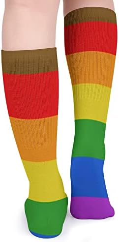 Спортни Чорапи с Розови гей-Флага на ЛГБТ, Топли Чорапи-Тръби, Високи Чорапи, за Жени, Мъже, Спринт, Ежедневни Партита