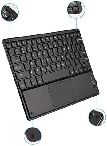 Клавиатурата на BoxWave, съвместима с Linsay F10IPKIDS (10.1 инча) - Bluetooth клавиатура SlimKeys с трекпадом, Преносима клавиатура с трекпадом за Linsay F10IPKIDS (10.1 инча) - Черно jet black