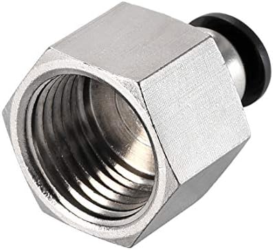 uxcell Push за свързване на тръби Фитинг Адаптер 6 мм Тръба OD x 1/2 PT Женски Директен Пневматичен Съединител