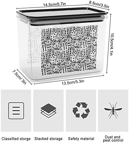 Кутия за съхранение на черно-бели кубчета, пластмасов контейнер-органайзер за хранителни продукти, съдове с капак за кухни