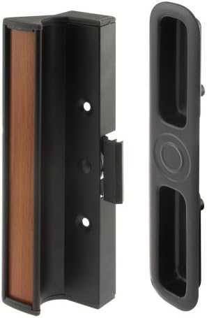 Комплект дръжки във формата на скобата за плъзгащи врати Prime-Line C 1201, централен отвор 3 инча, Алуминиево и формовани под налягане конструкция, черна, (в една опаковка)