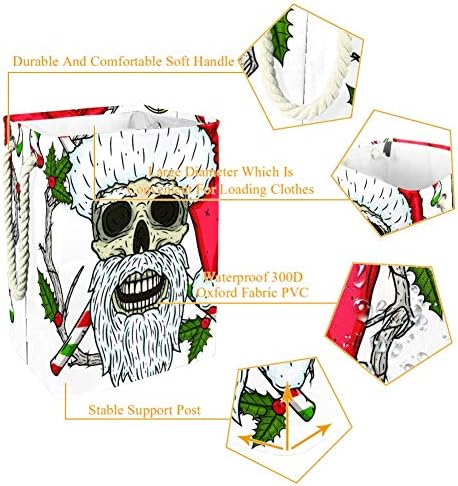 Inhomer Черепа на Дядо Коледа 300D Оксфорд PVC, Водоустойчив Кошница За Дрехи, Голяма Кошница за Дрехи за Одеяла