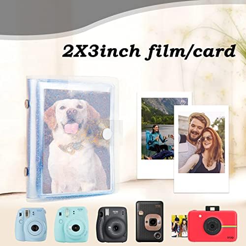 2 опаковки с 36 джобове, Фотоалбум 2x3 за фотоапарати Fujifilm Instax Mini 12 11 9, Polaroid Snap, Z2300, SocialMatic Instant Camers и Zip Instant Printer (Бял)