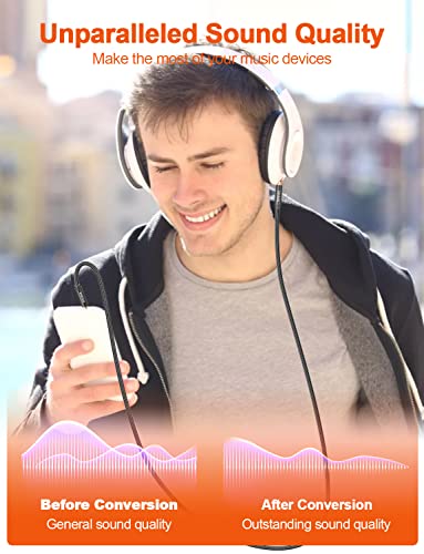 Аудио кабел VANAUX TRRS 3,5 мм с 4 полюса в оплетке [Съвместим с микрофон] Кабел AUX мъж към мъж, който е съвместим със смартфони, планшетами, авто домашни стереосистемами, сл?
