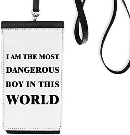 I Am The Dangerous Boy Подарък в стил Арт-Деко стил, Модерен в Чантата си За Телефон, Висящ Калъф за Мобилен Телефон, Черен