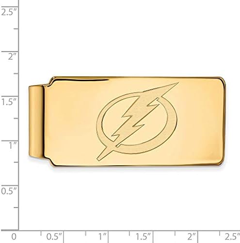 Скоба за пари LogoArt 10k от Жълто Злато NHL Tampa Bay Lightning