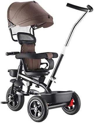 WALJX BicycleChildren под Наем, Детска количка и богат на функции от 1 година до 2 години Детско Трехколесное Седалка Управляемият от 3 до 6 години, Бебешки играчки (Цвят: червен